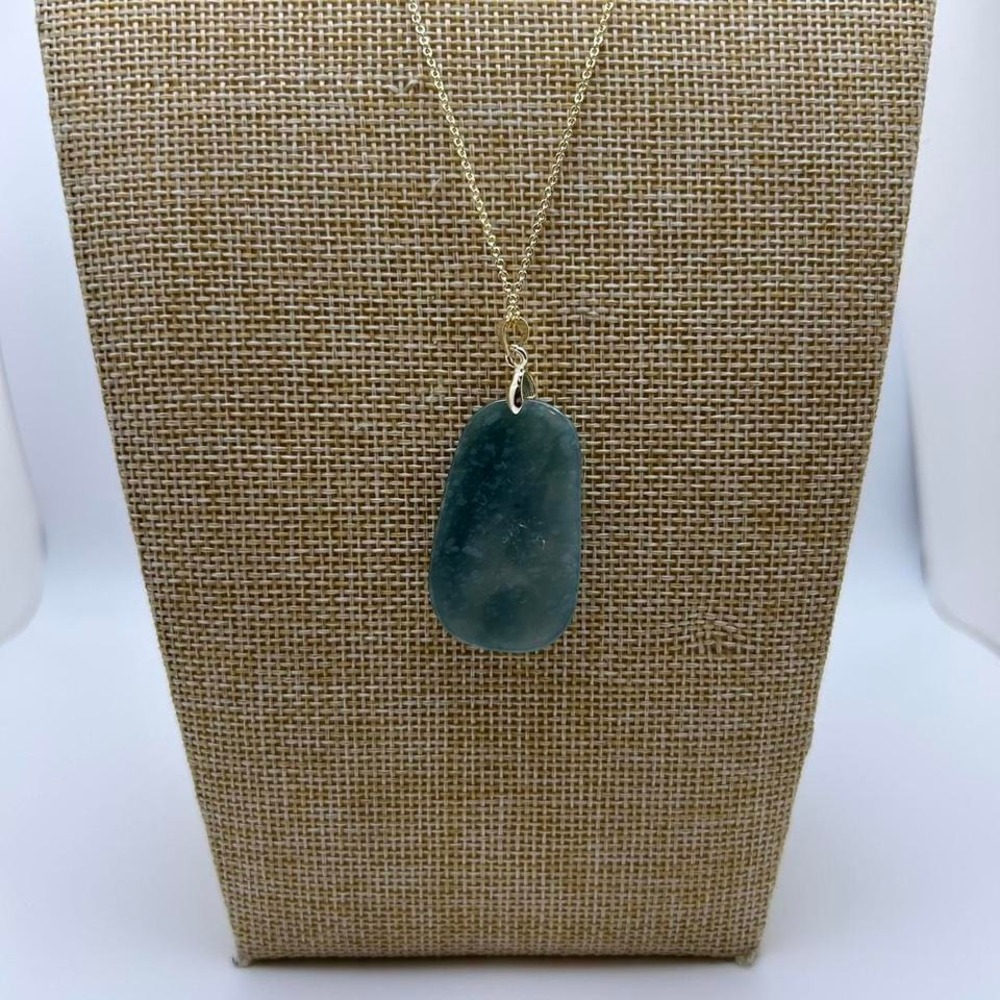 Dragon Burma Jade Carved Pendant Necklace w/ 24K Gold‎ Plated Chain - Picture 2 of 6